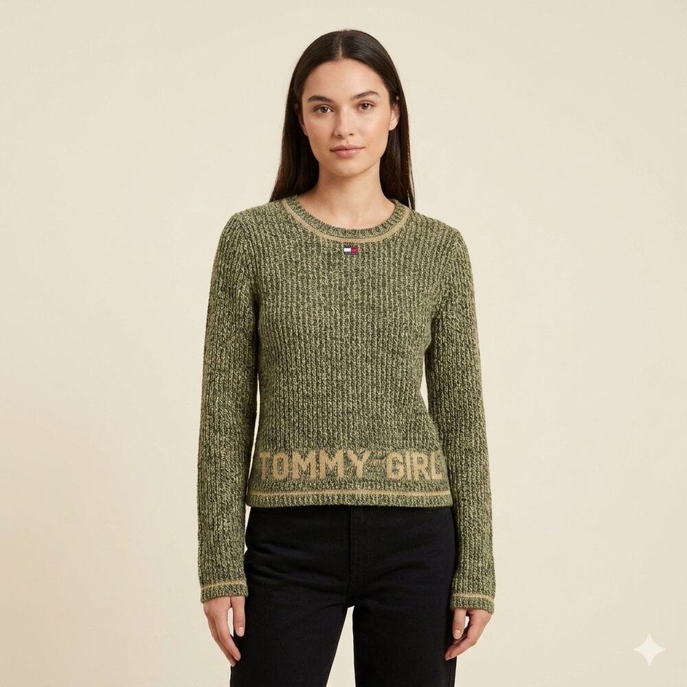 V 124-Vintage Tommy Girl Sweater size L / PTP 18